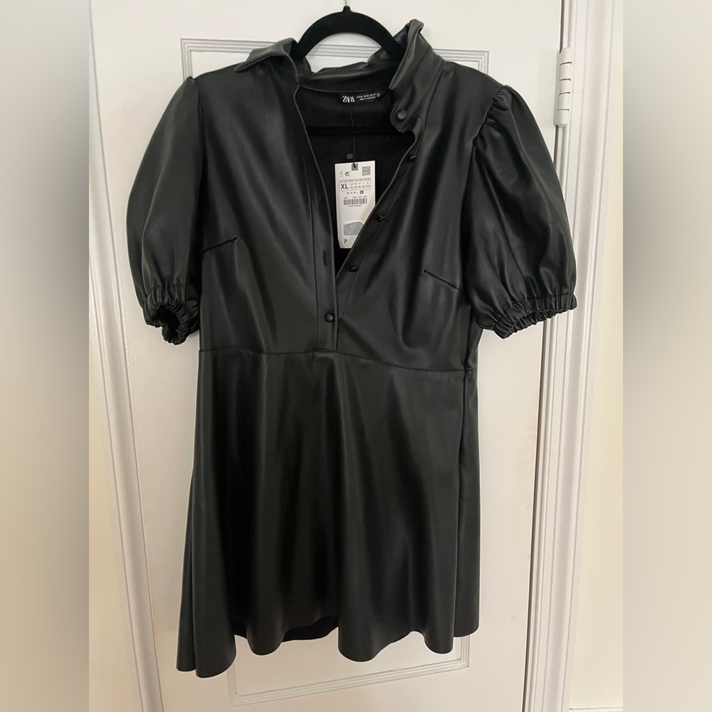 NEW Black leather Zara dress - Size XL